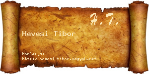 Hevesi Tibor névjegykártya